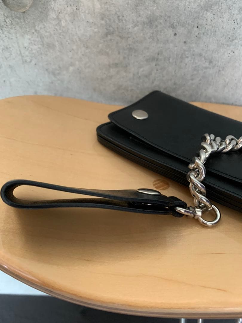 ゴールデングース　ブラックレザーウォレットチェーン