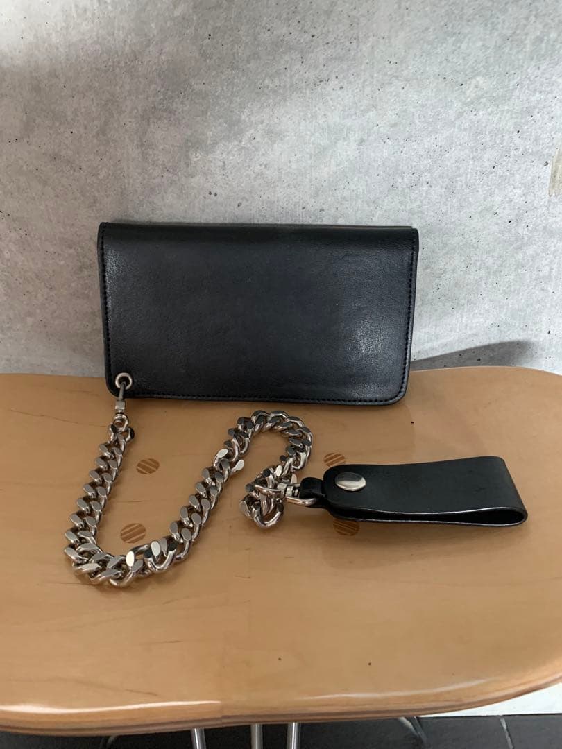 ゴールデングース　ブラックレザーウォレットチェーン