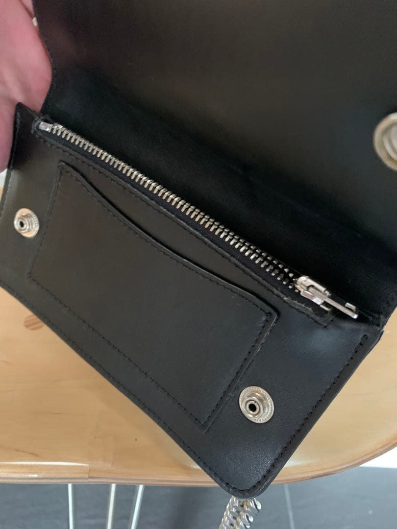 ゴールデングース　ブラックレザーウォレットチェーン