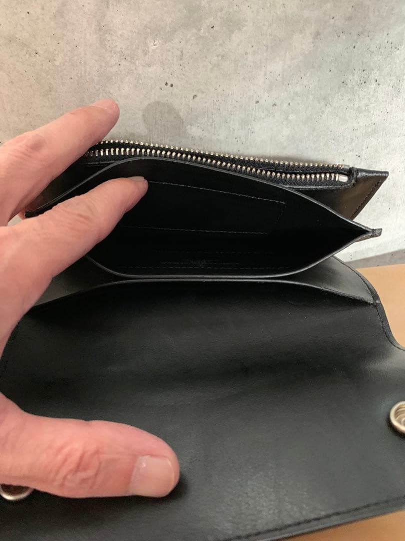ゴールデングース　ブラックレザーウォレットチェーン