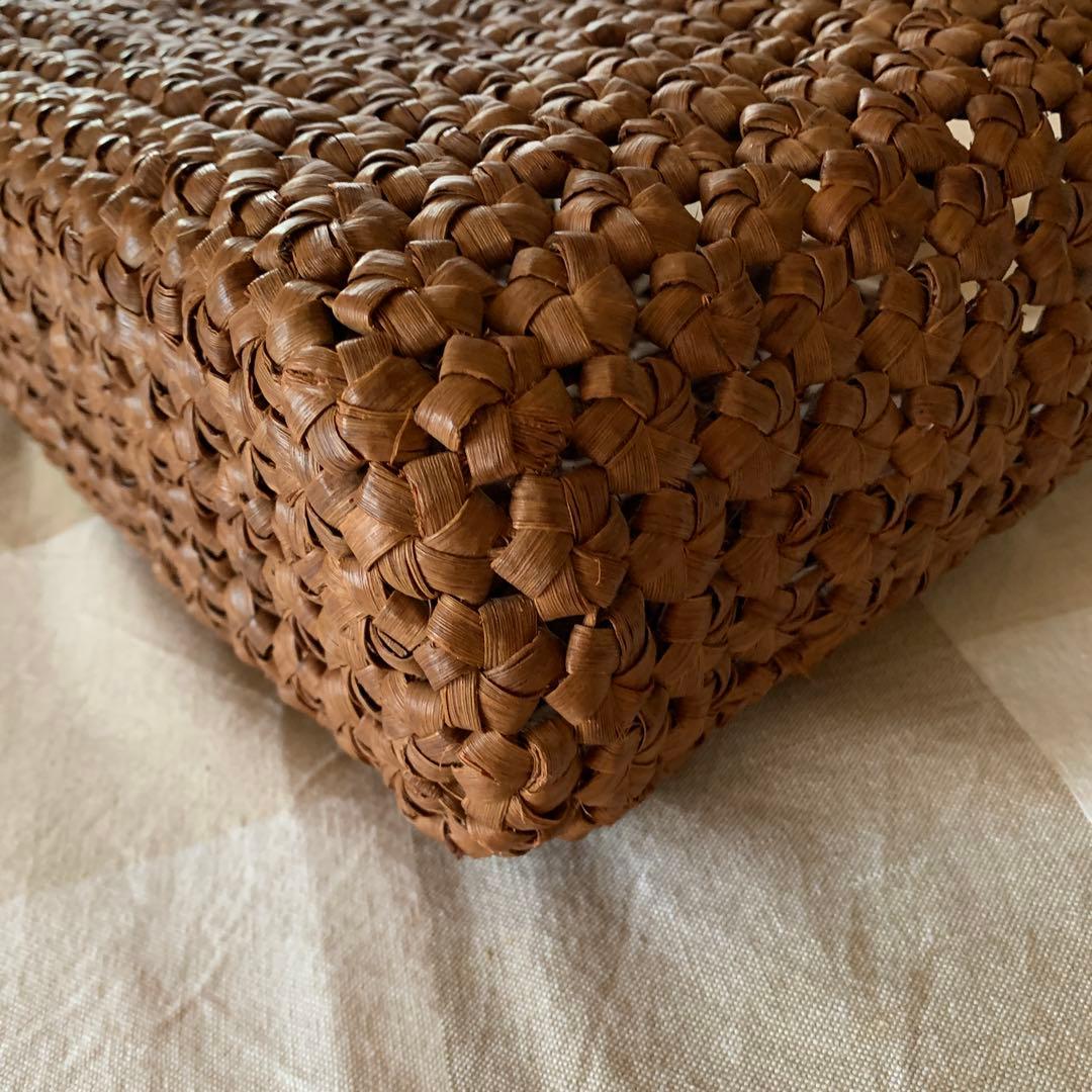 六角花結び編み 山葡萄 やまぶどう　かごバッグ