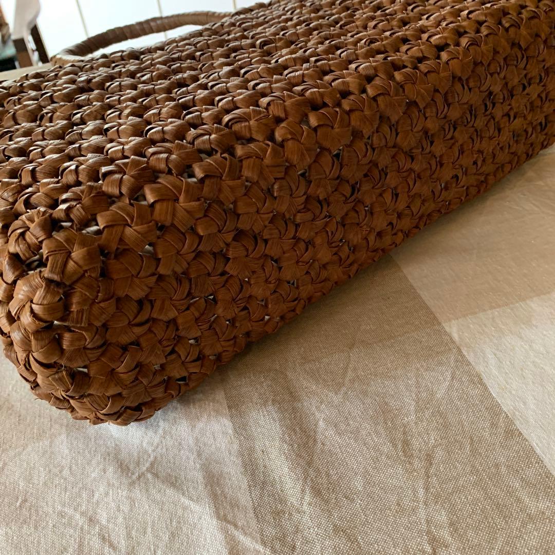 六角花結び編み 山葡萄 やまぶどう　かごバッグ