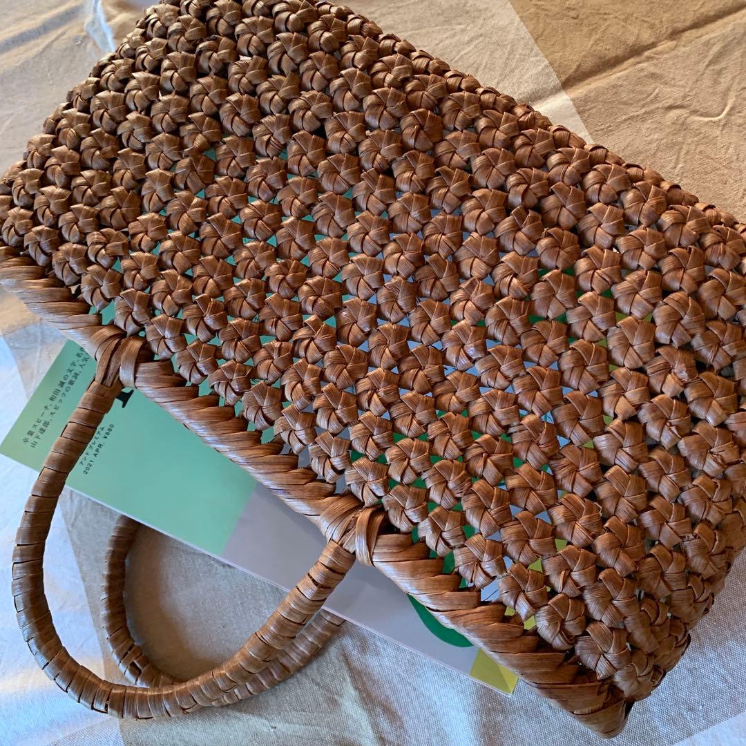 六角花結び編み 山葡萄 やまぶどう　かごバッグ