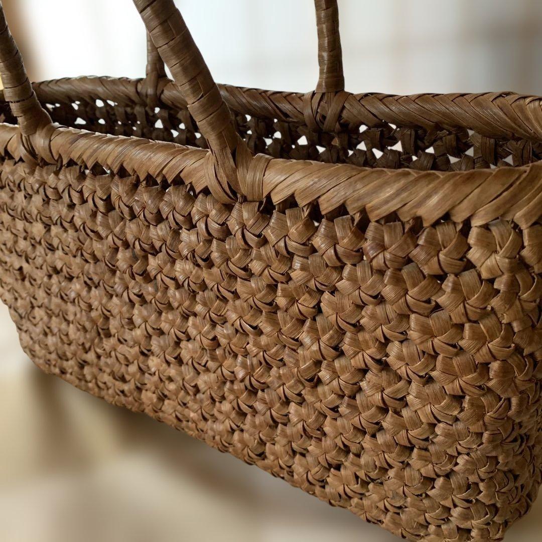 六角花結び編み 山葡萄 やまぶどう　かごバッグ