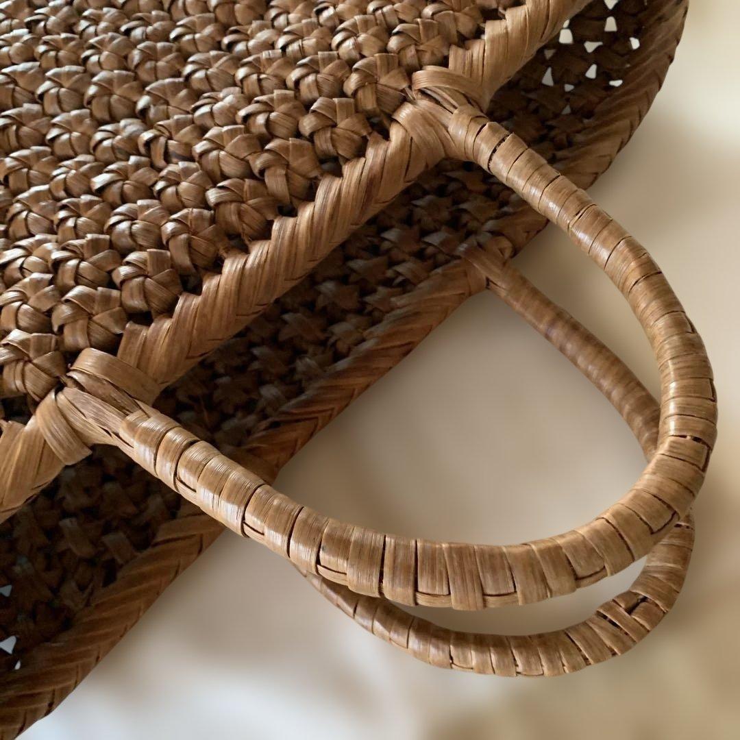 六角花結び編み 山葡萄 やまぶどう　かごバッグ