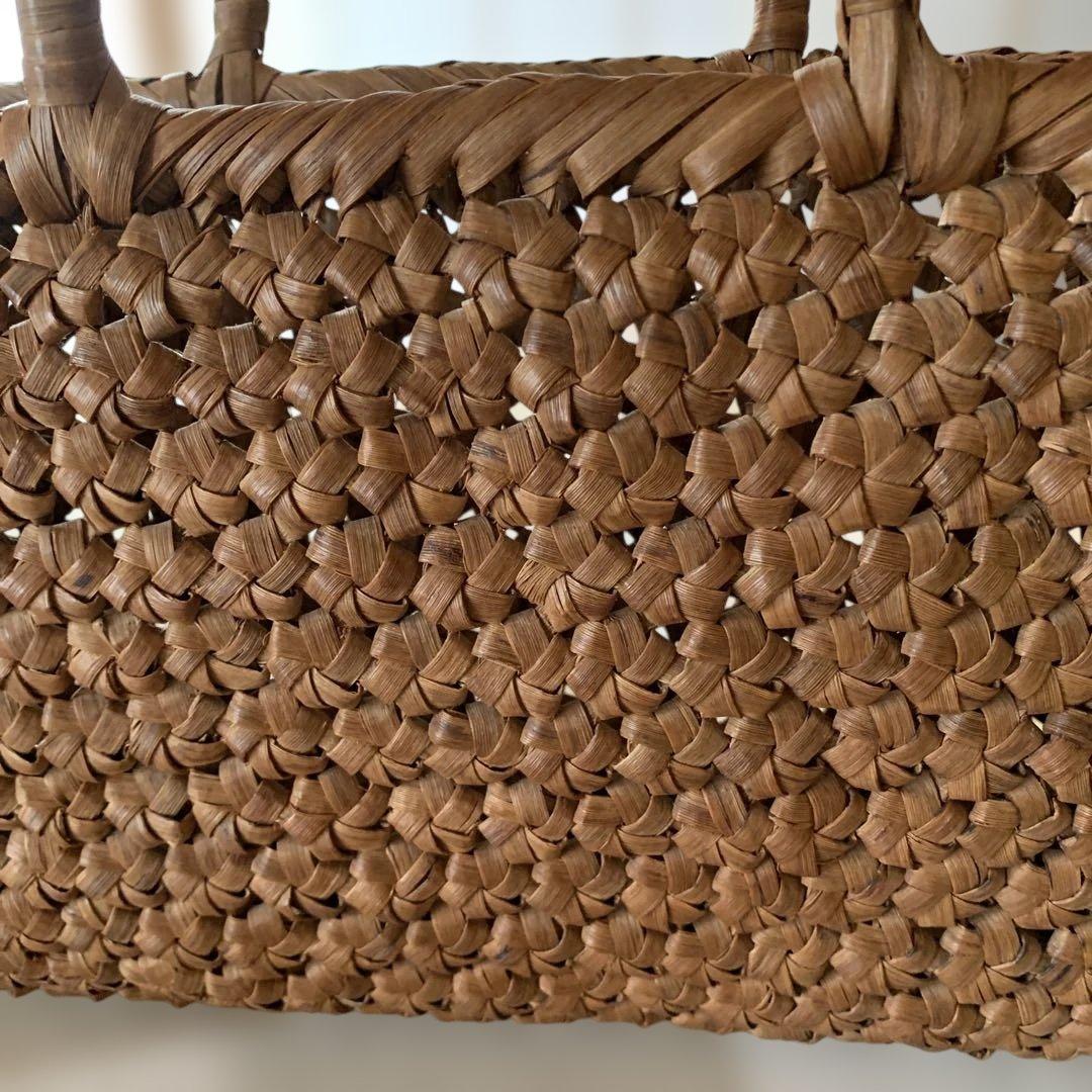 六角花結び編み 山葡萄 やまぶどう　かごバッグ