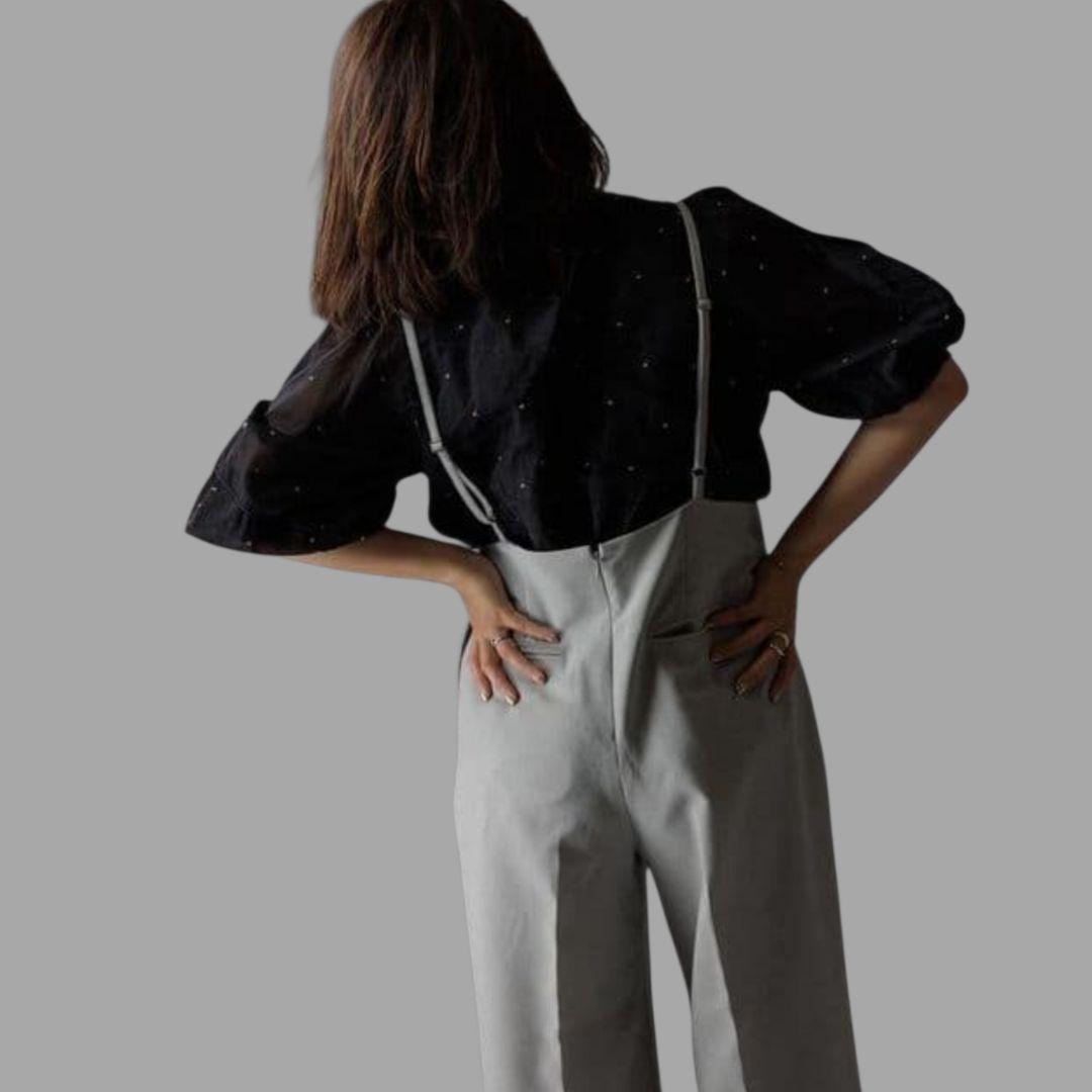 美品♪T.japan ティードットジャパン ストラップパンツ サロペット グレー