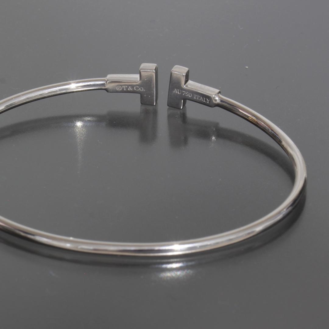 ティファニー Tワイヤー ブレスレット スモール 15cm K18WG 5.3g