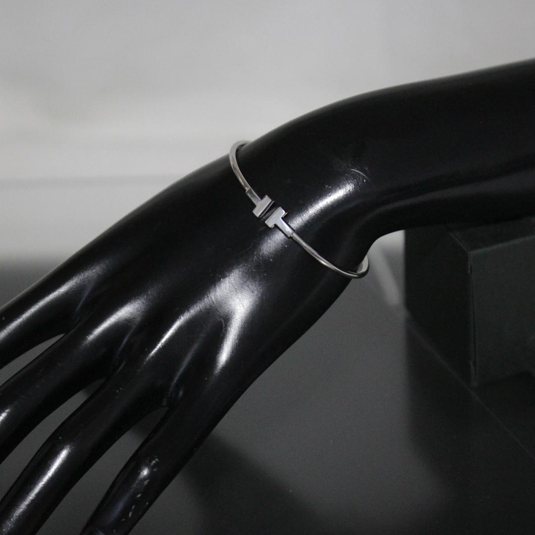 ティファニー Tワイヤー ブレスレット スモール 15cm K18WG 5.3g