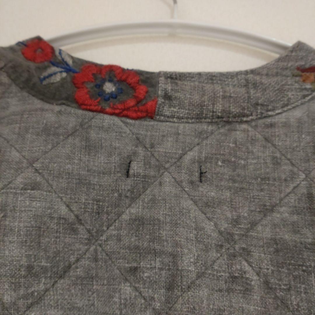 YEAH RIGHT!! ロング丈 ジレ コート 異素材 グレー ボア