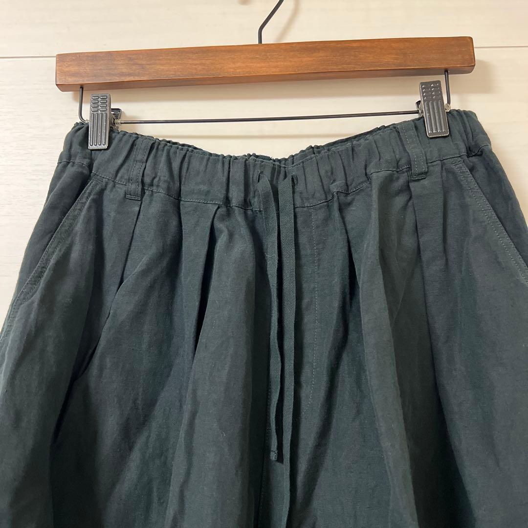 nest Robe コットンリネン石目 コクーンカーゴパンツ　スミクロ