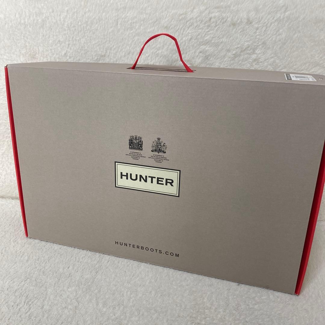 新品未使用　ハンター　エナメルキルティングレインブーツ　ゴールド金具　23cm