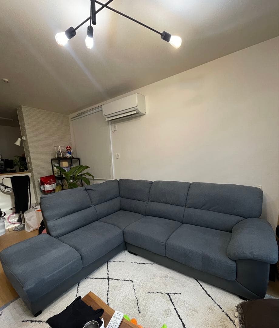 【引取り限定】ニトリ　L字型ソファ 2布張り　カウチソファー