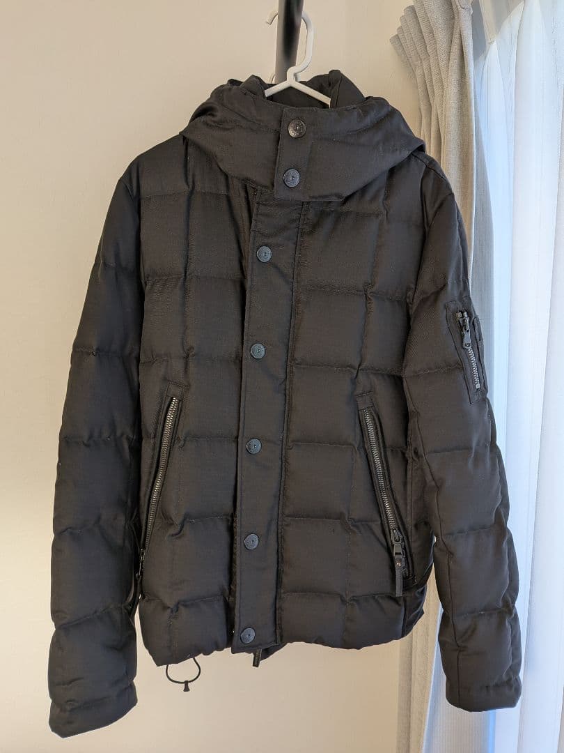 西川ダウン キルティング 黒 ダウンジャケット L ナノ・ユニバース