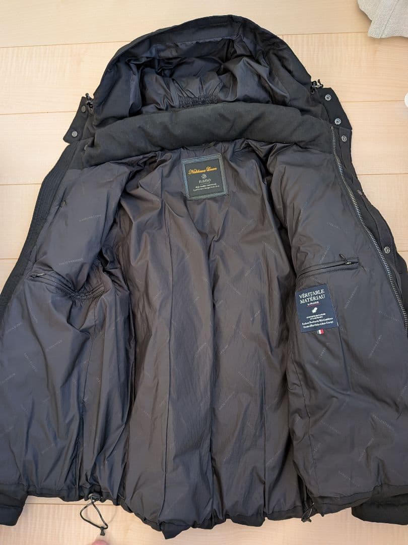 西川ダウン キルティング 黒 ダウンジャケット L ナノ・ユニバース