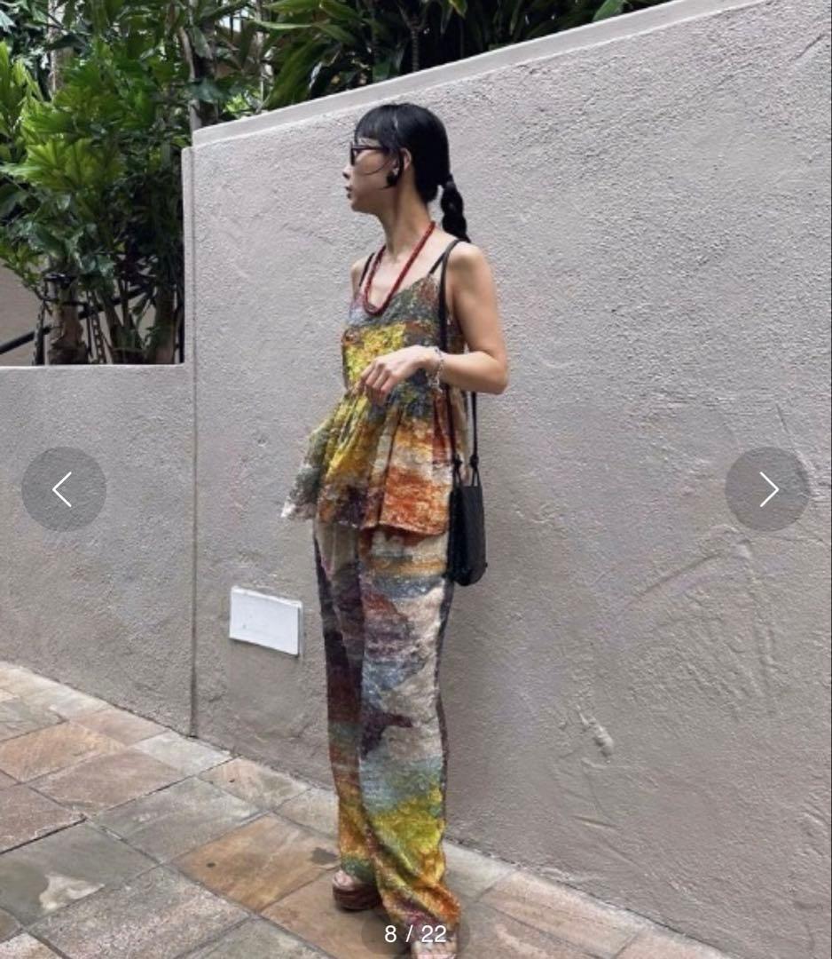 パンツ AMERI MEDI RACHEL FLUFFY ART PANTS