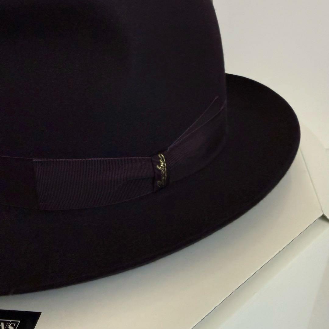 【美品】Borsalino hat ボルサリーノ 59 紫　兎 アレッサンドリア