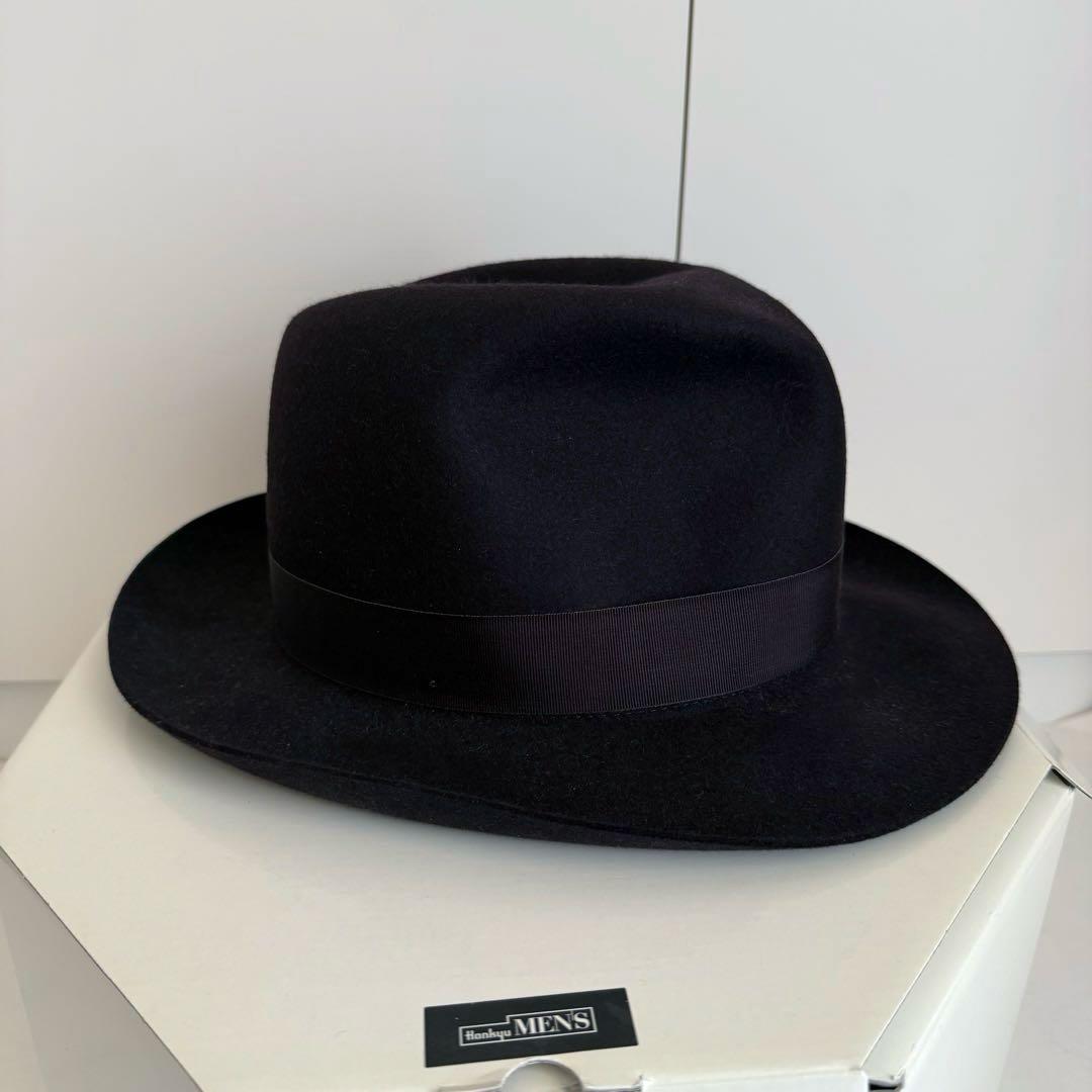 【美品】Borsalino hat ボルサリーノ 59 紫　兎 アレッサンドリア