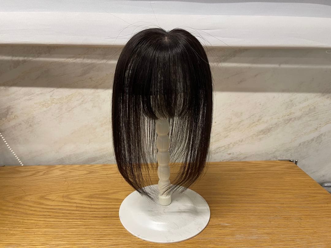 レミー人毛100%部分ウィッグ前髪カット調整カット済みウィッグ