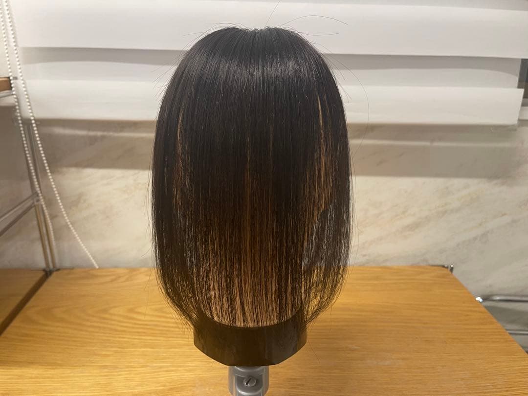レミー人毛100%部分ウィッグ前髪カット調整カット済みウィッグ