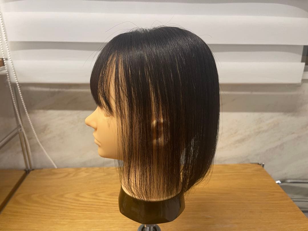 レミー人毛100%部分ウィッグ前髪カット調整カット済みウィッグ