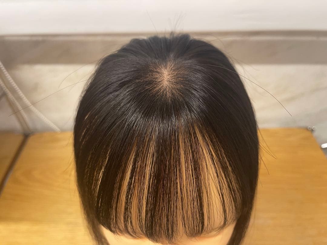 レミー人毛100%部分ウィッグ前髪カット調整カット済みウィッグ