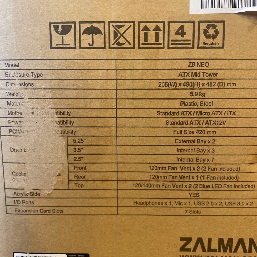 【新品】ZALMAN Z9 NEO ATXミドルタワーケース