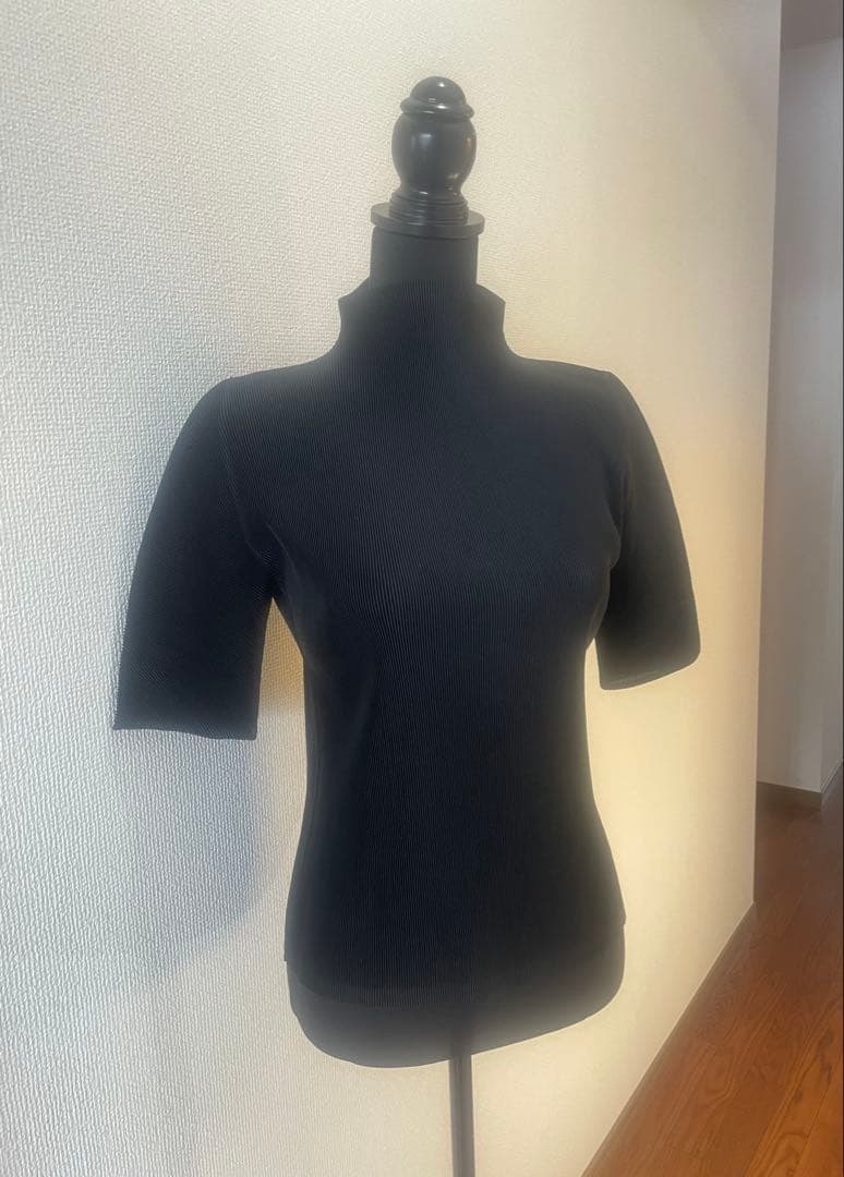 プリーツプリーズ　ミストハイネック定番　ブラック