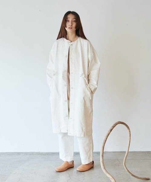 Dulcamara デニムレザーポケットノーカラーCT-C -DENIM-