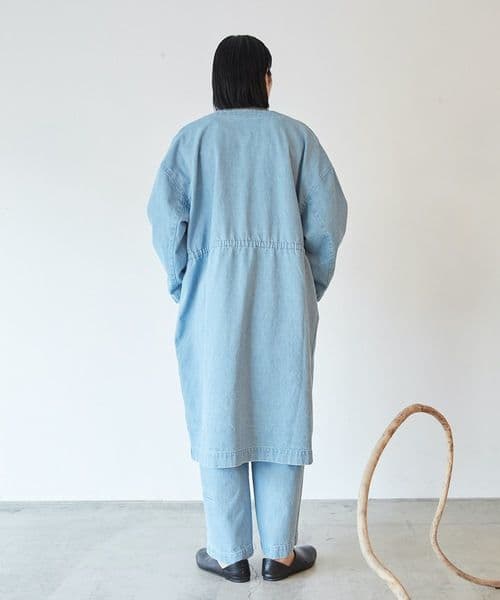 Dulcamara デニムレザーポケットノーカラーCT-C -DENIM-