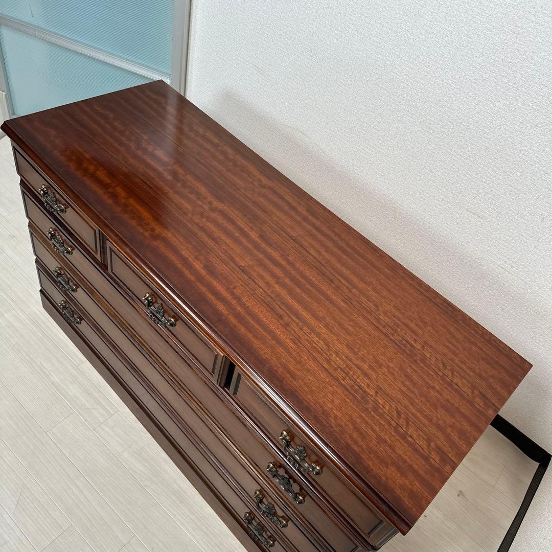 カリモク コロニアル チェスト 4段6杯 電話台 TEL台 FAX台 i1※