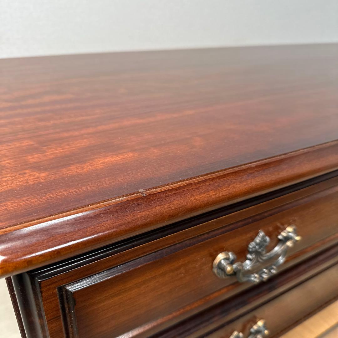 カリモク コロニアル チェスト 4段6杯 電話台 TEL台 FAX台 i1※