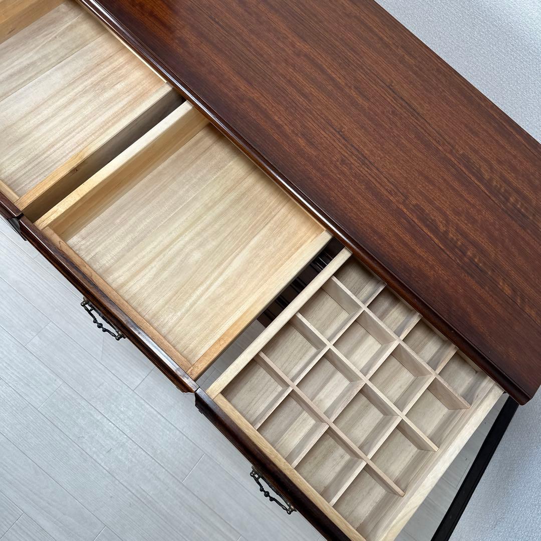 カリモク コロニアル チェスト 4段6杯 電話台 TEL台 FAX台 i1※