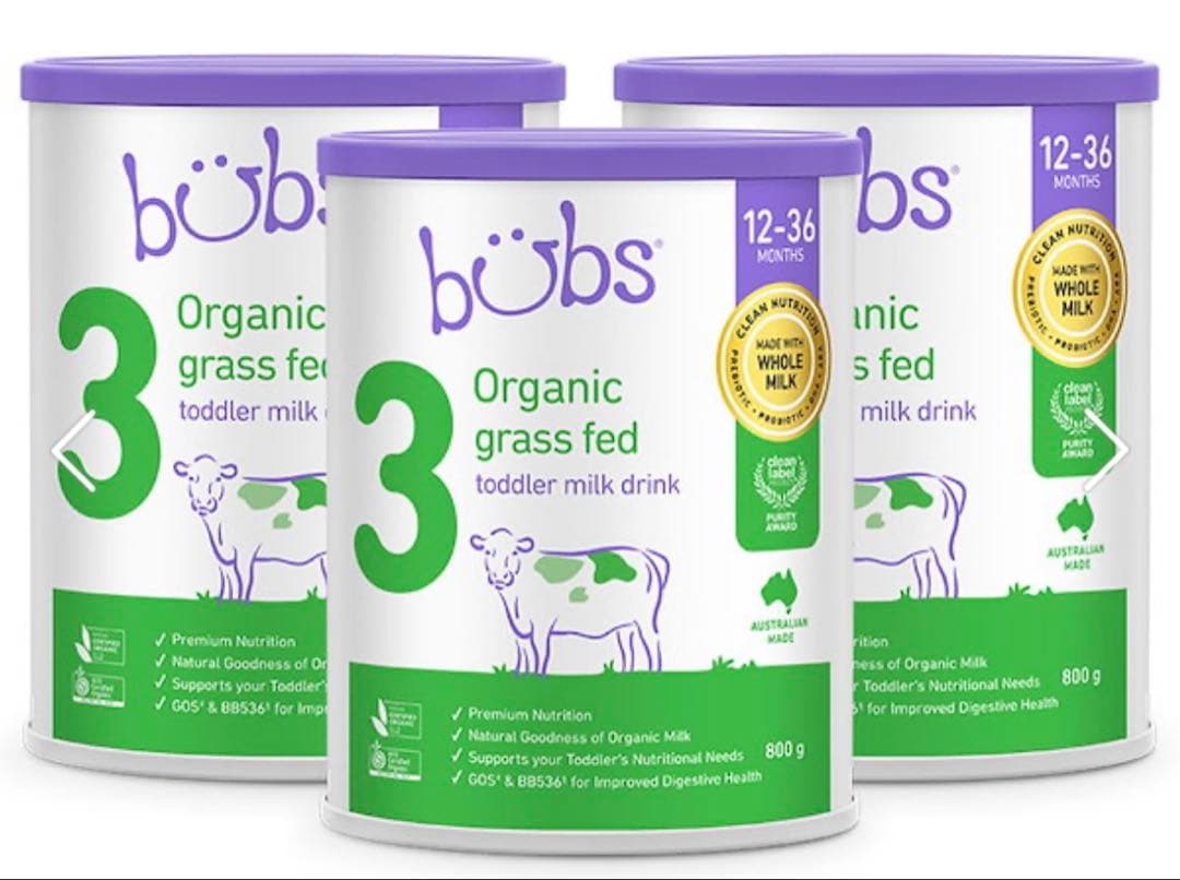 bubs Organic grass fed 3缶セット