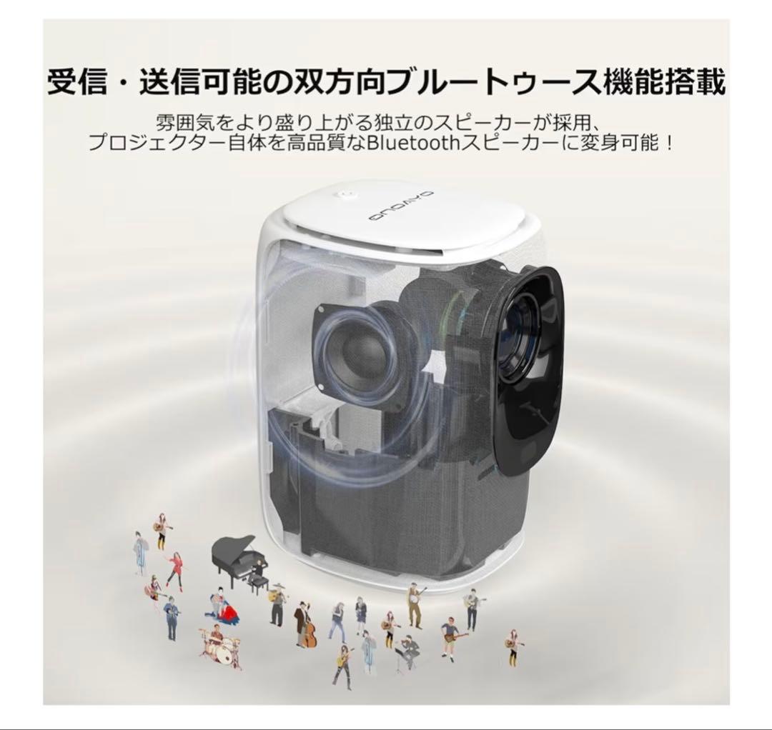 Bluetooth対応プロジェクター グレー