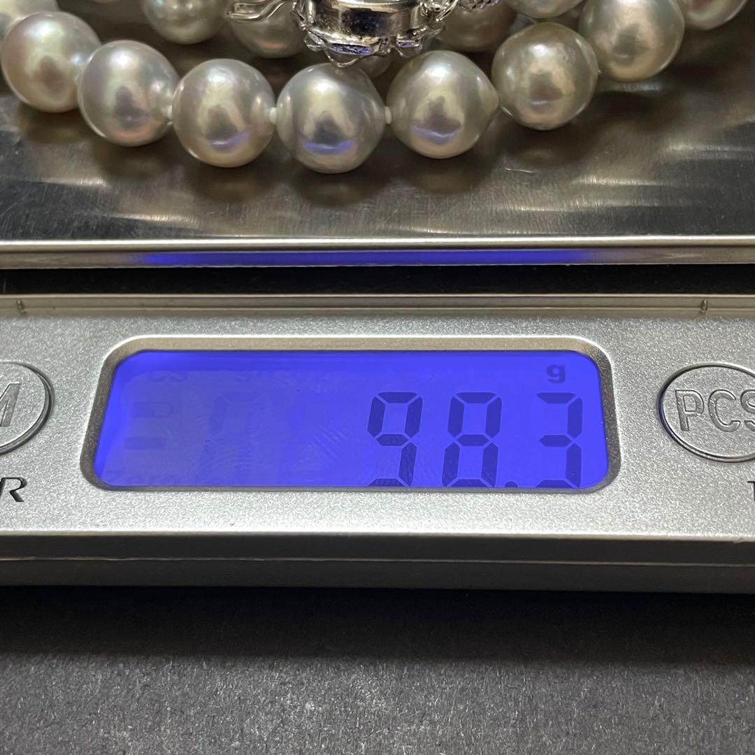 【テリ最強✨33万】あこや真珠 ロングネックレス 9.0-9.5 パール ブルー