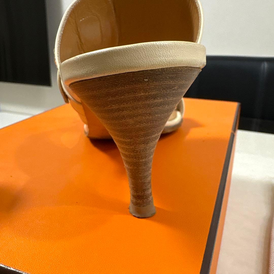 タンスノーイー( ᐪ꒳ᐪ ) HERMES アイボリー レザー ミュール