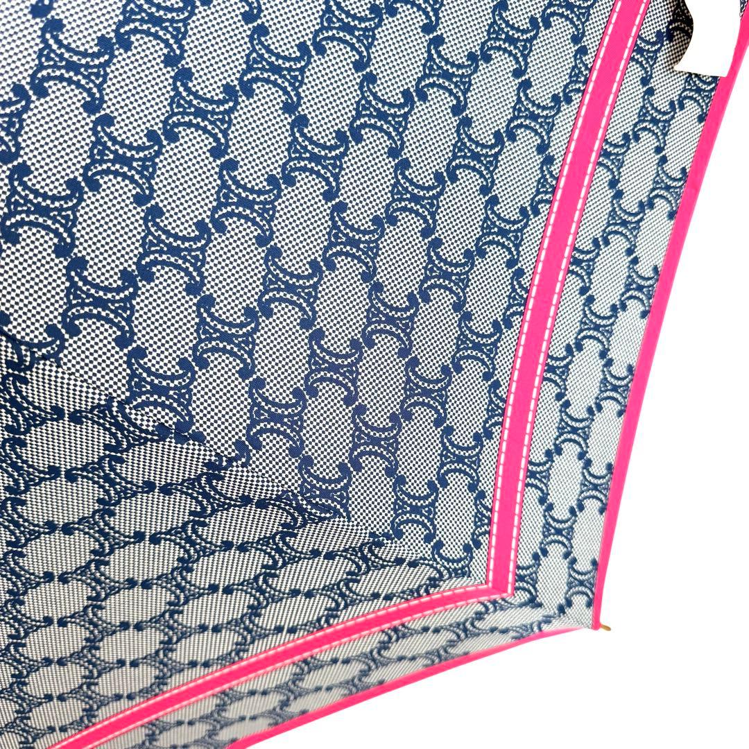 【紙タグ付き/未使用品】セリーヌ 長傘 傘 ブルー×ピンク系 マカダム柄 総柄