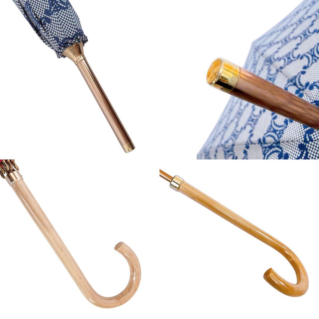 【紙タグ付き/未使用品】セリーヌ 長傘 傘 ブルー×ピンク系 マカダム柄 総柄