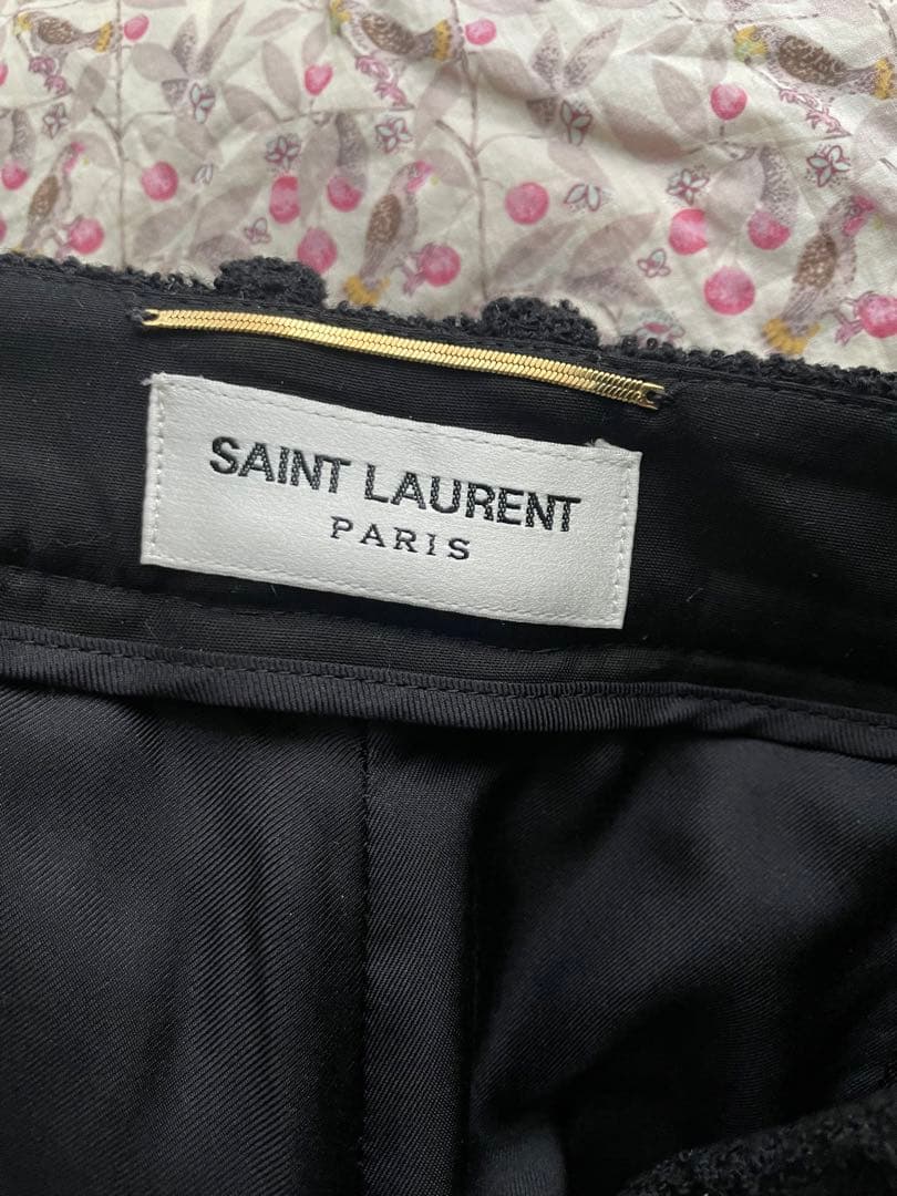 SAINT LAURENT ショートパンツ ブークレツイード ブラック