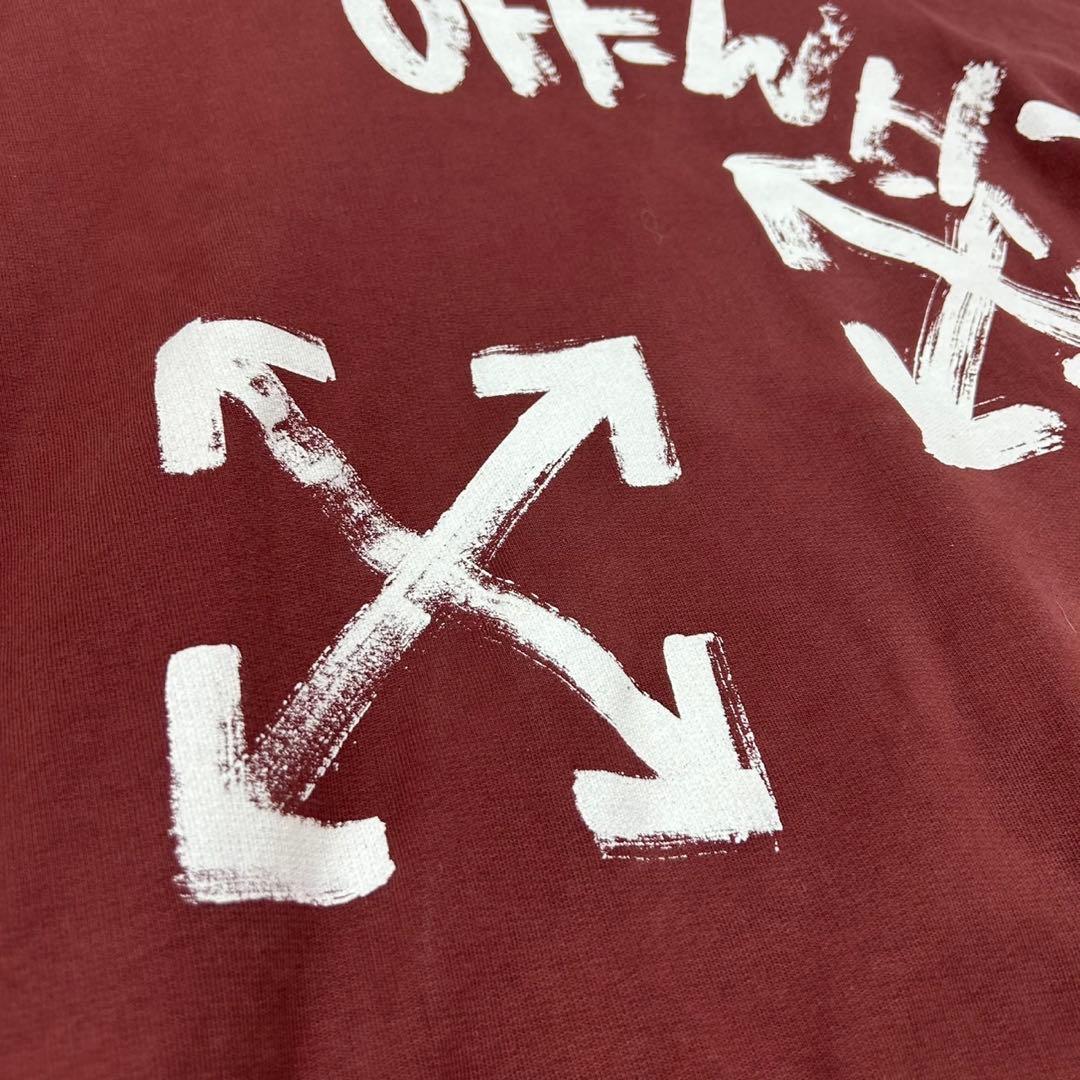 K759 美品 L オフホワイト ロゴプリント スウェット ブラウン メンズ