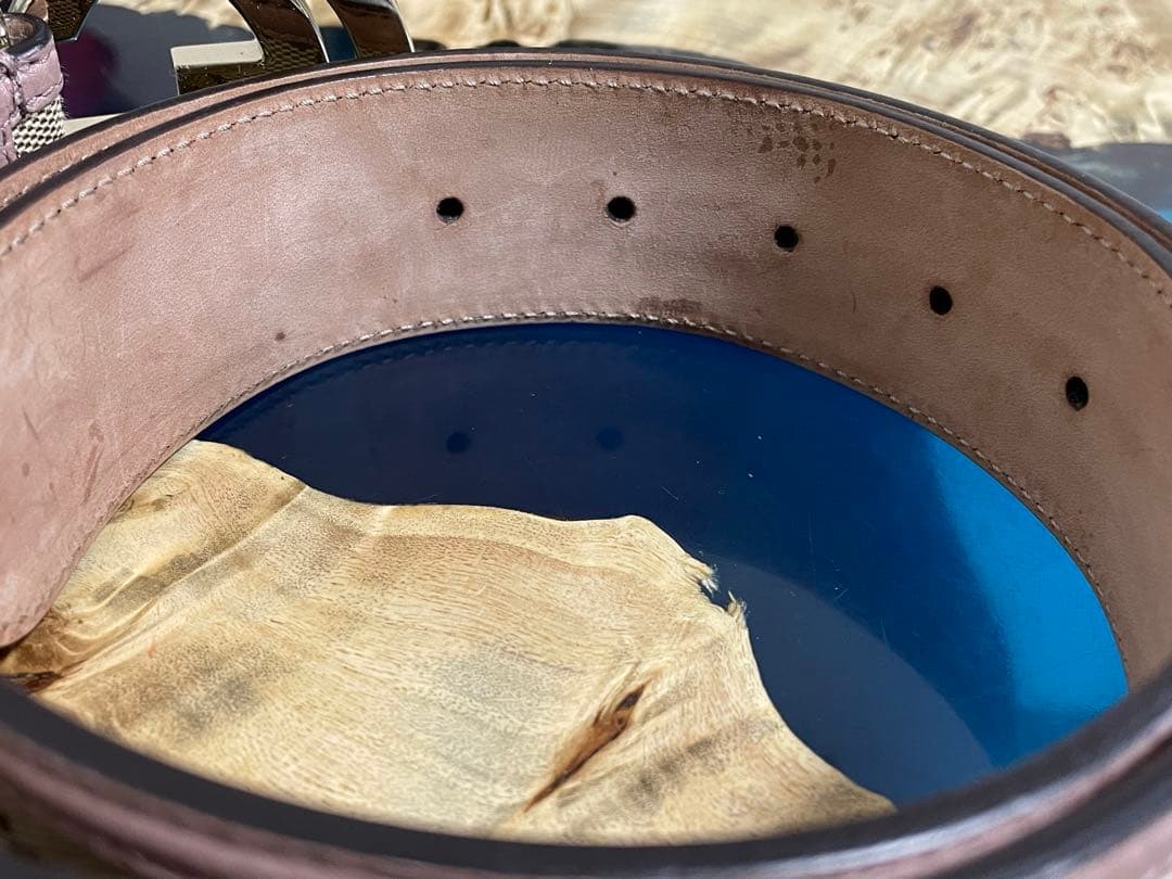 l*x様 グッチ GUCCI GGバックル レザー×キャンバス ベルト ピンクベ