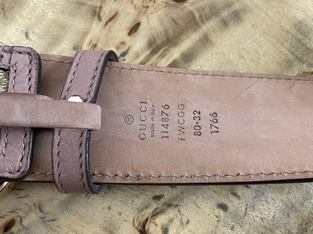 l*x様 グッチ GUCCI GGバックル レザー×キャンバス ベルト ピンクベ