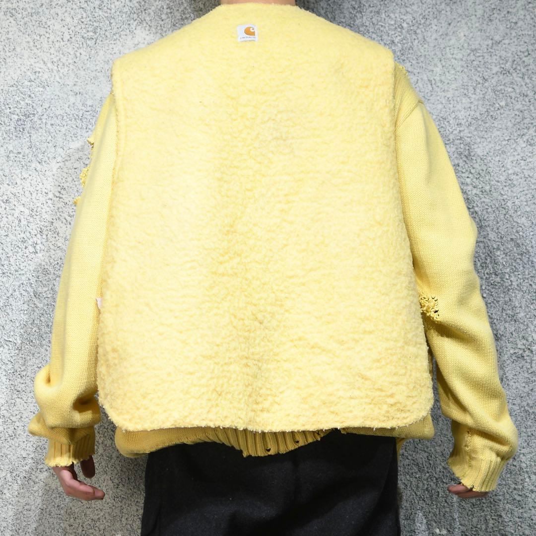 古着 オーバーサイズ Carhartt ダック生地 ベスト ボアベスト