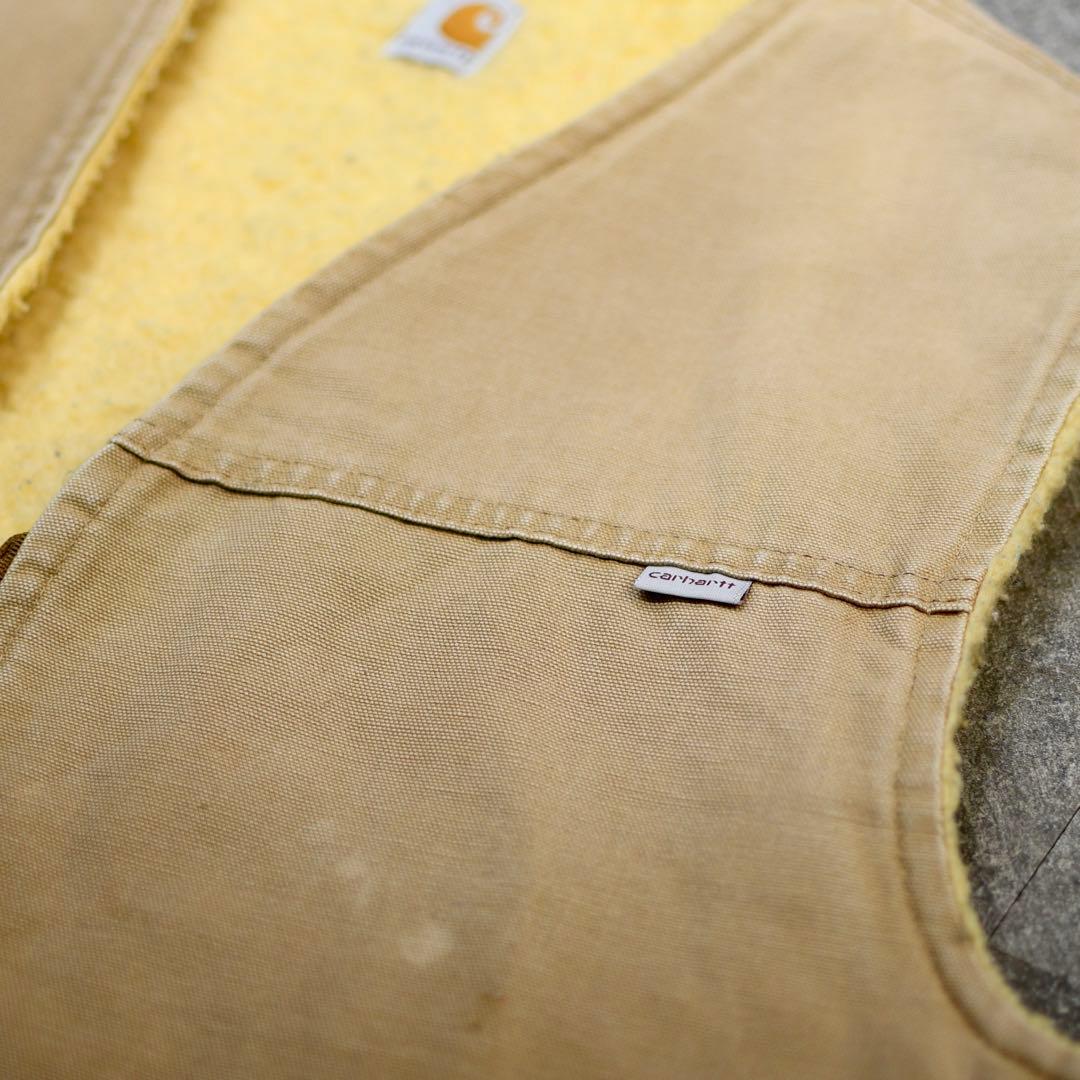 古着 オーバーサイズ Carhartt ダック生地 ベスト ボアベスト
