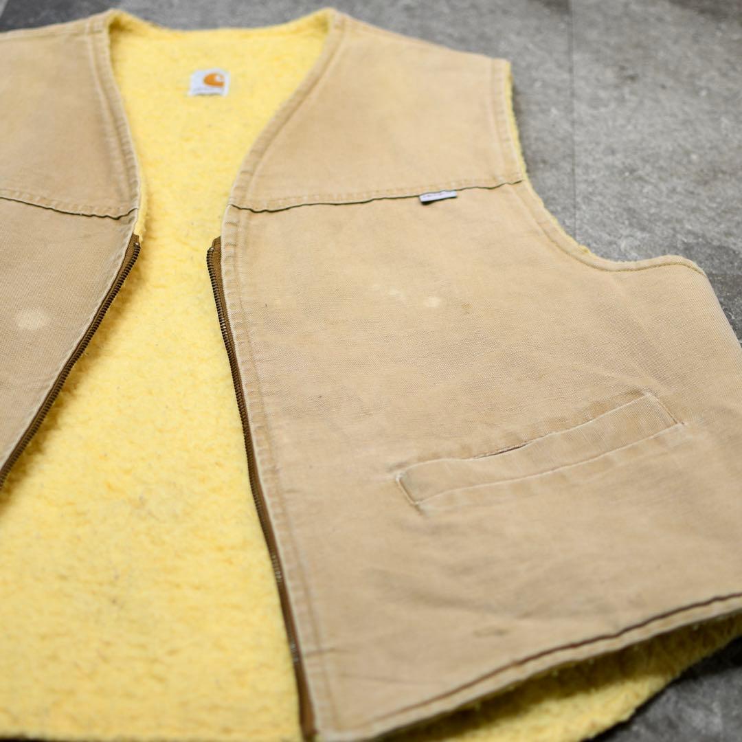 古着 オーバーサイズ Carhartt ダック生地 ベスト ボアベスト