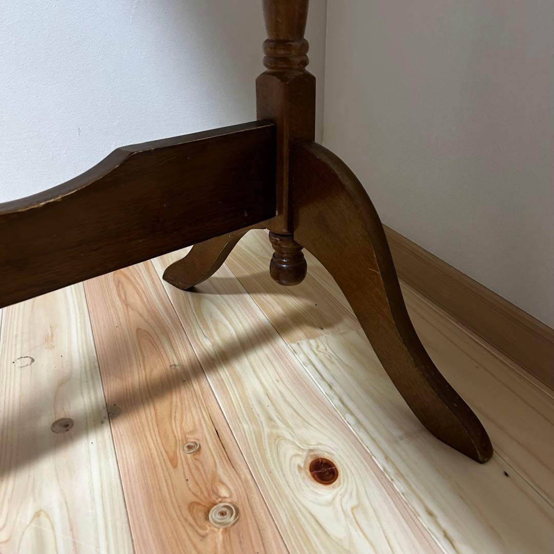 【送料込み】アンティーク姿見　天然木　スタンドミラー ブラウン　オーバル型