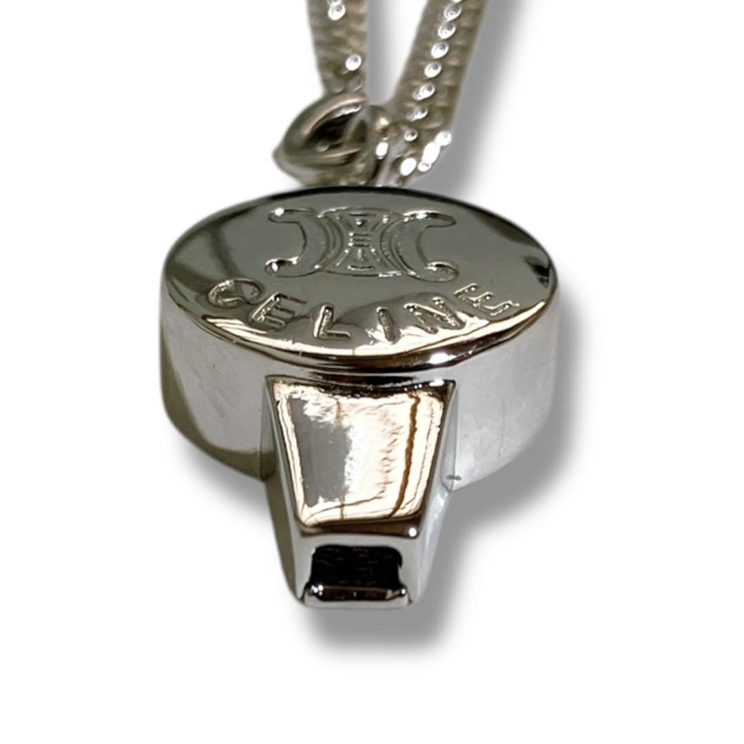 セリーヌ 良品 トリオンフ ホイッスル チャーム キーホルダー シルバー 袋付き