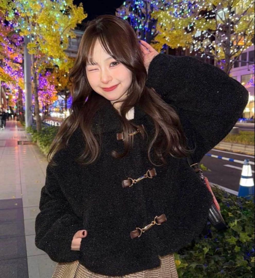 AmlyCity ラメボアブルゾン　ブラック　Amly city