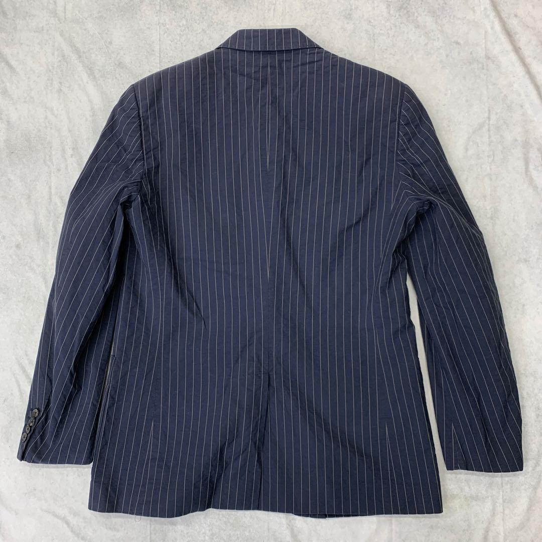 HERMES コットン ストライプ スーツ セットアップ ネイビー